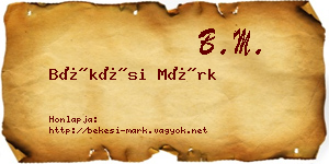 Békési Márk névjegykártya